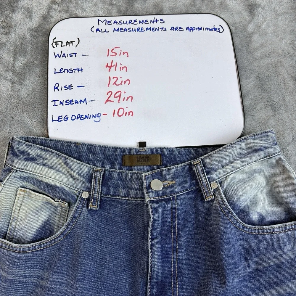10NE Chaser Womens Jeans High Rise‎ Straight Leg Denim Blue Cotton Retro Large